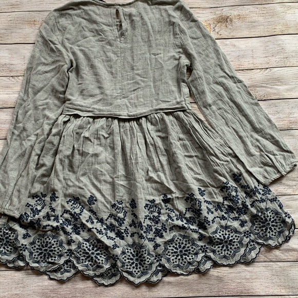 Zara | Long Sleeve Embroidered Tunic Mini Dress - Picture 10 of 10